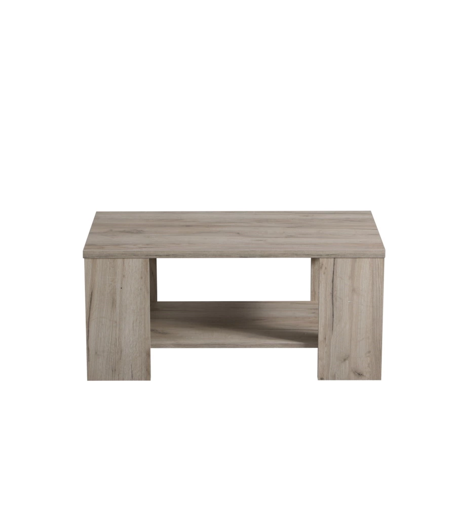 TAVOLINO DA CAFFE' CON RIPIANO IN QUERCIA, 90,5X50,5X41,5 CM